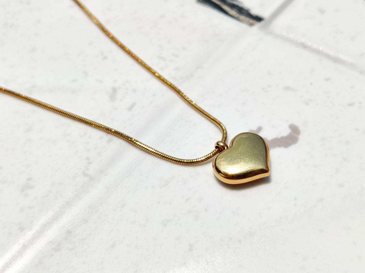 24k gold plated Heart Pendant Chain