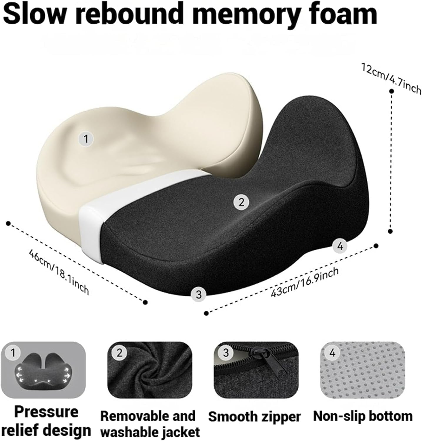 Memory foam seat cushion for office chairs and Car seat