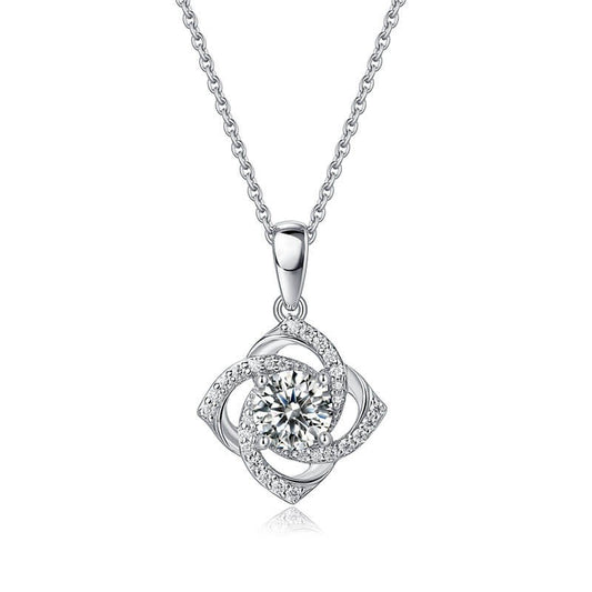 1 Carat Moissanite Rose Diamond Necklace
