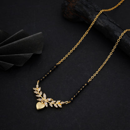 24k Gold Plated Leaf and Heart Necklace