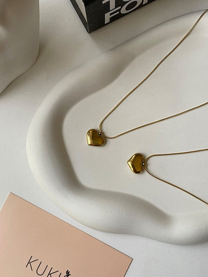 24k gold plated Heart Pendant Chain