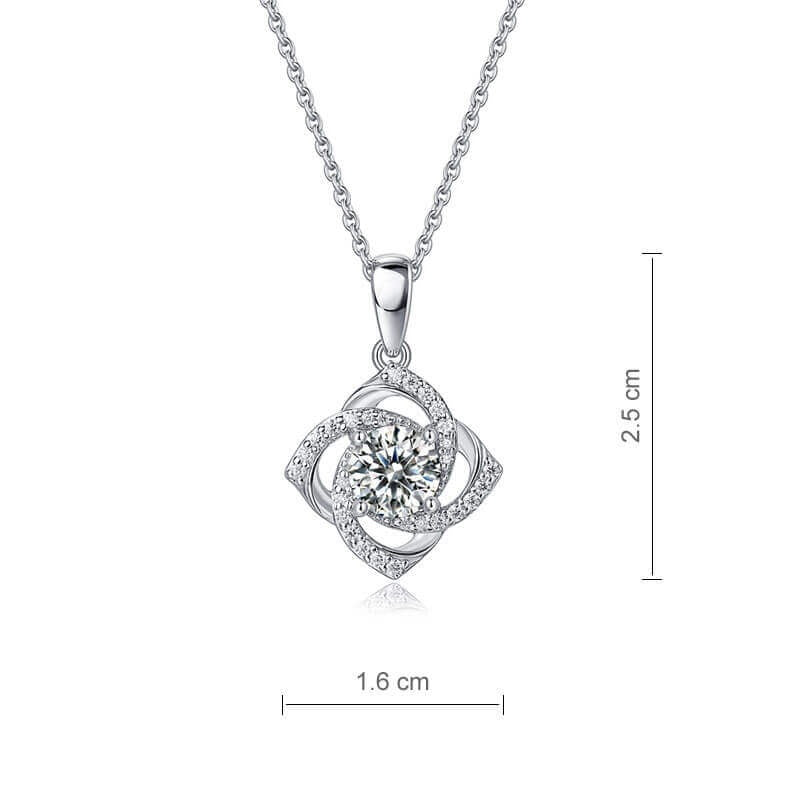 1 Carat Moissanite Rose Diamond Necklace