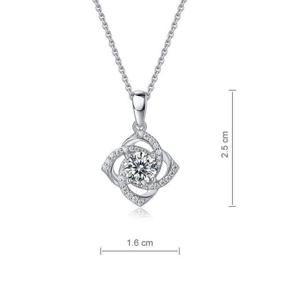 1 Carat Moissanite Rose Diamond Necklace