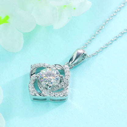 1 Carat Moissanite Rose Diamond Necklace