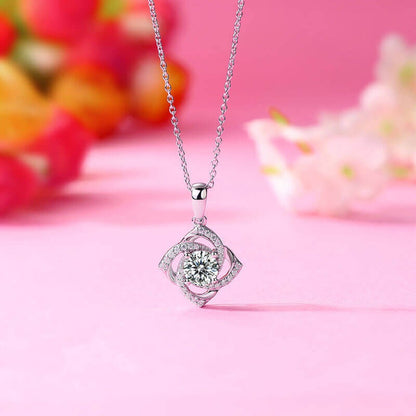 1 Carat Moissanite Rose Diamond Necklace