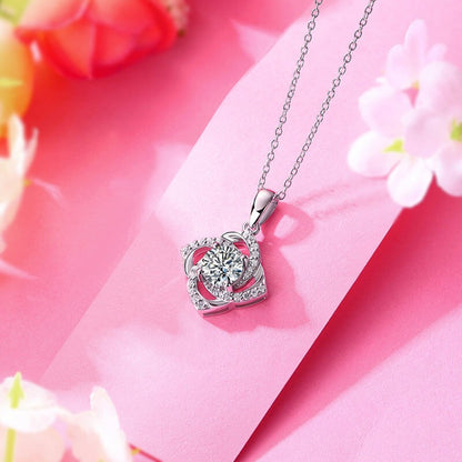 1 Carat Moissanite Rose Diamond Necklace